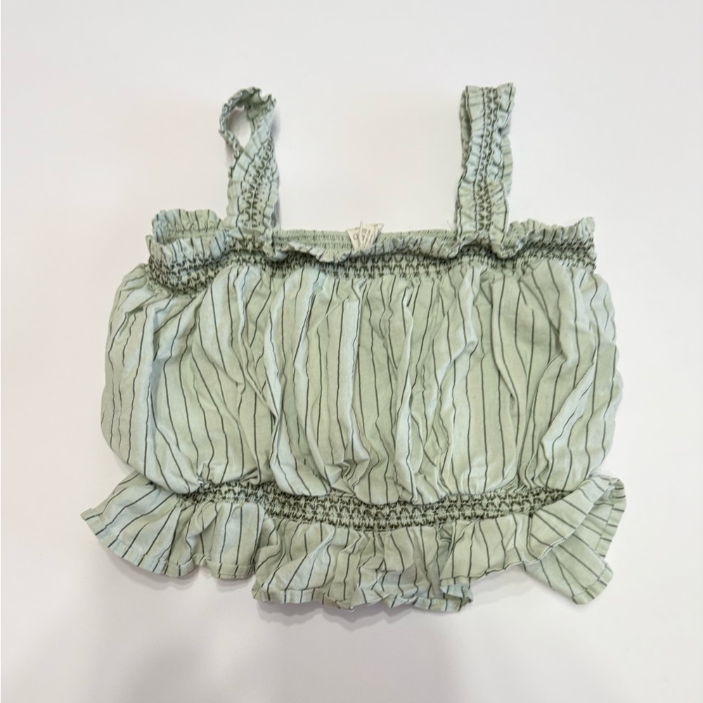 Kate Quinn light sage green colored crop top